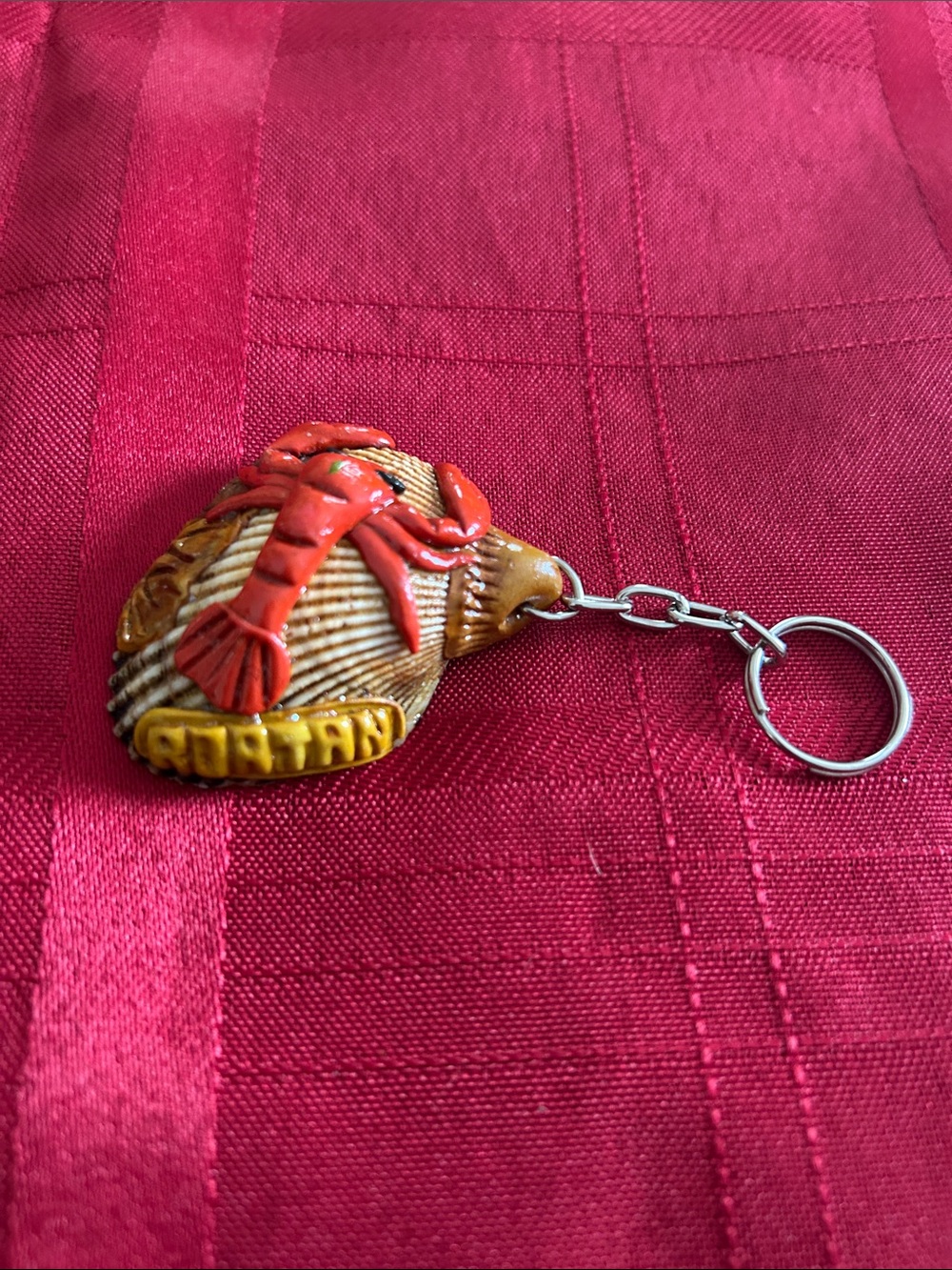 Red Lobster Shell Keyring for Reptile Habitat Accessories